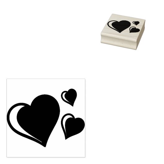 Briefmarke für drei Herz-Holz-Kunstkautschuk Gummistempel (Stempel)