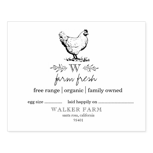 Briefmarke für Eierkarton im Bauernstil Gummistempel (Prägung)