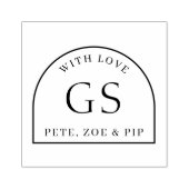 Briefmarke für einfache Arch Monogram-Geschenkarti Gummistempel (Prägung)