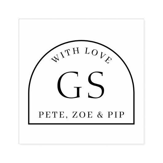 Briefmarke für einfache Arch Monogram-Geschenkarti Gummistempel (Prägung)