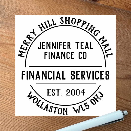 Briefmarke für Finanzdienstleistungen Gummistempel