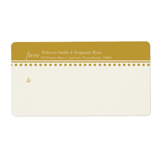 Briefmarke für Hochzeitseinladungen, Gold (Vorne)