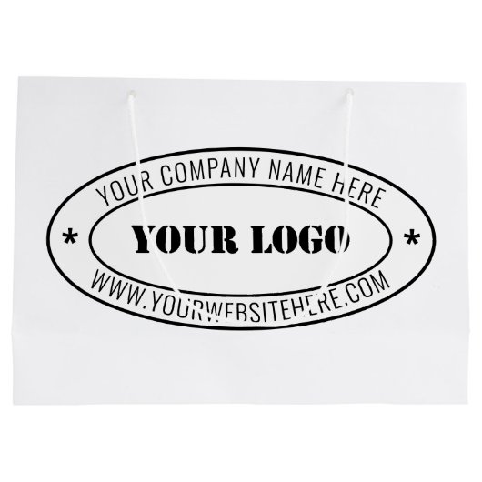 Briefmarke für kundenspezifische Firmenlogos - Per Große Geschenktüte (Rückseite)