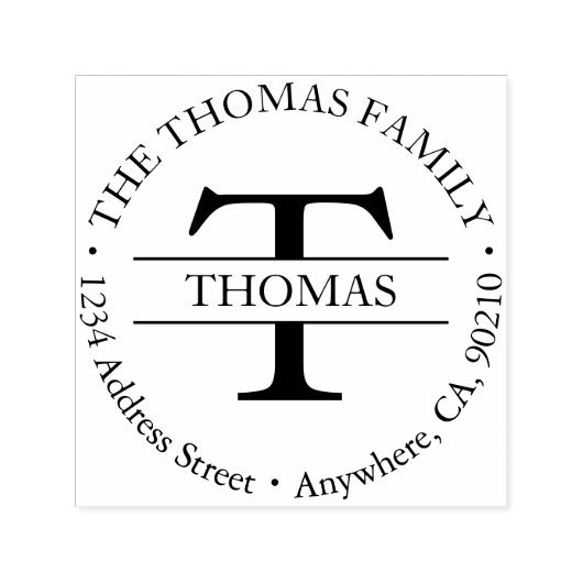 Briefmarke für Monogramm-selbstfarbige Adressenver Permastempel (Design)