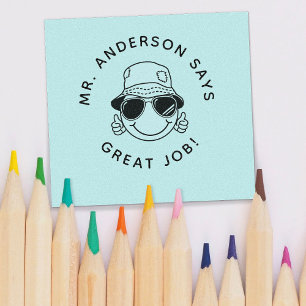 Briefmarke für personalisierte Lehrer zurück zum S Gummistempel