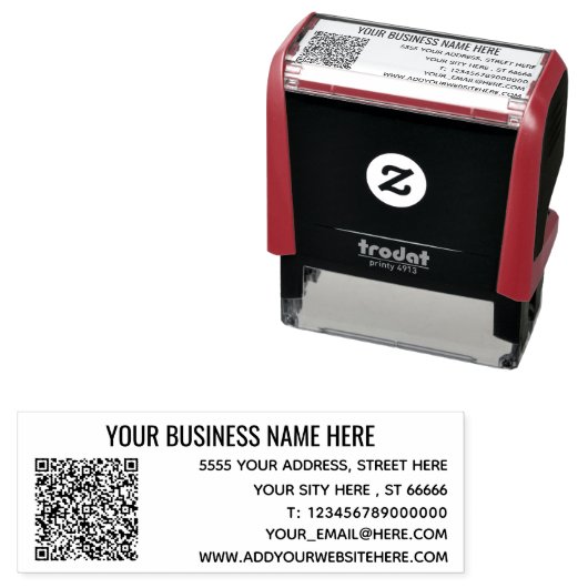 Briefmarke für personalisierte QR-Adressdaten Permastempel (Beispiel)