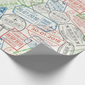 Briefmarke für Reisen und Visa Geschenkpapier (Ecke)