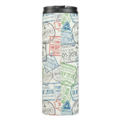 Briefmarke für Reisen und Visa Thermosbecher (Rückseite)