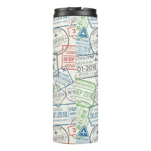 Briefmarke für Reisen und Visa Thermosbecher (Rückseite)