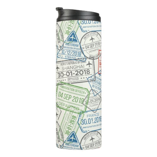 Briefmarke für Reisen und Visa Thermosbecher (Nach rechts gedreht)