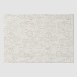 Briefmarke für Reisepass - Beige Musterteppichpapi Seidenpapier