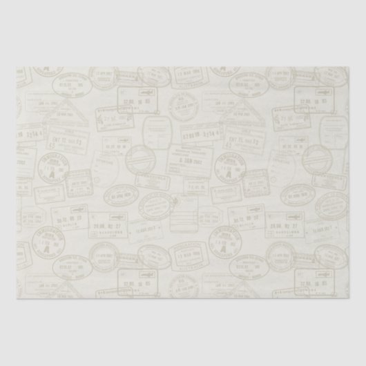 Briefmarke für Reisepass - Beige Musterteppichpapi Seidenpapier (Vorderseite)