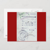 Briefmarke für Visa und Einreise aus Ostdeutschlan Postkarte (Vorne/Hinten)