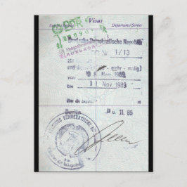 Briefmarke für Visa und Einreise aus Ostdeutschlan Postkarte