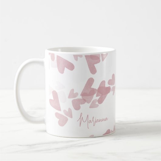 Briefmarke für Wasserfarben - Rosa Skriptname Kaffeetasse (Links)