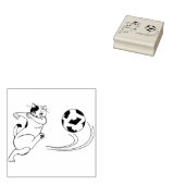 Briefmarke Fußball-Katzenkunst Gummistempel (Stempel)