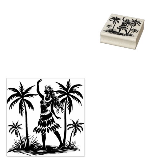 Briefmarke Hawaiian Dancer Palm Trees Gummistempel (Stempel)