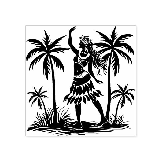 Briefmarke Hawaiian Dancer Palm Trees Gummistempel (Prägung)