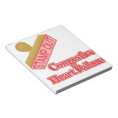 Briefmarke Herzinsuffizienz Notizblock (angewinkelt)