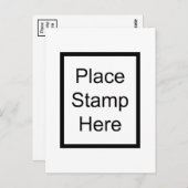 Briefmarke hier platzieren postkarte (Vorne/Hinten)