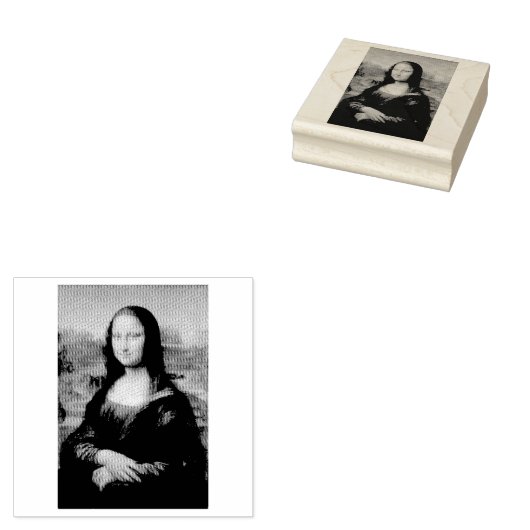 BRIEFMARKE HOLZ: LEONARDO DA VINCI : DIE Mona Lisa Gummistempel (Stempel)