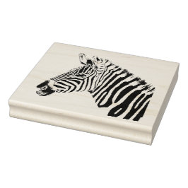 Briefmarke Holzkunst - Zebra Gummistempel