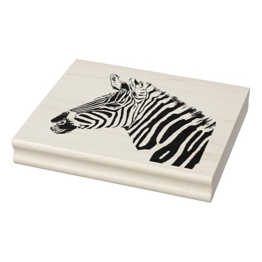 Briefmarke Holzkunst - Zebra Gummistempel (Stempel)