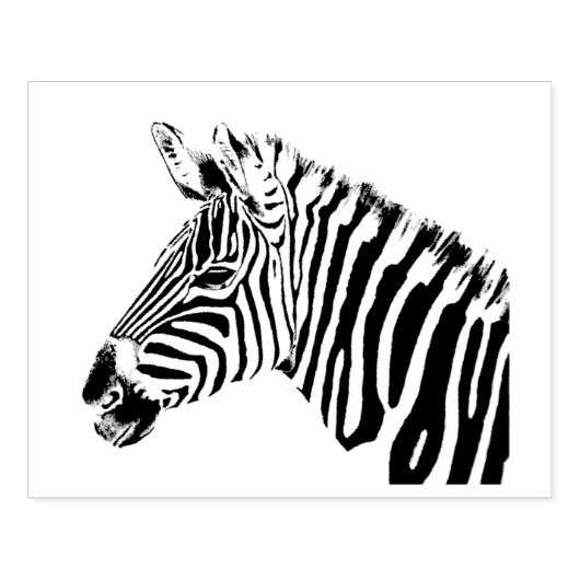 Briefmarke Holzkunst - Zebra Gummistempel (Prägung)