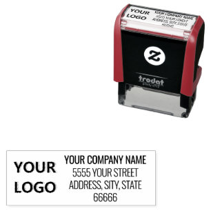 Briefmarke Ihrer Firmenlogo-Adresse personalisiert Permastempel