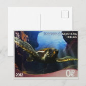 Briefmarke Loggerhead Turtle Postkarte (Vorne/Hinten)