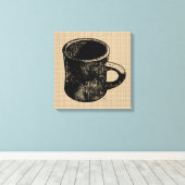 Briefmarke Look Tasse auf Leinwand (Insitu (Holzboden))