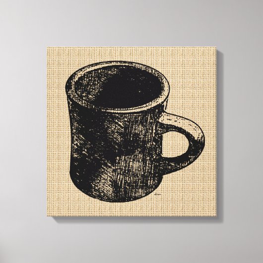 Briefmarke Look Tasse auf Leinwand (Vorderseite)