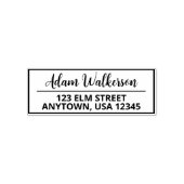 Briefmarke Minimalistischer Skriptname Rücksendead Permastempel (Design)