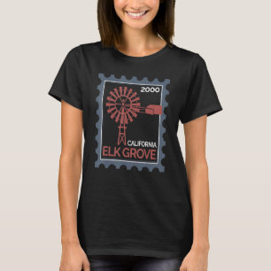 Briefmarke mit alter Windkraftanlage im Elkgrower T-Shirt