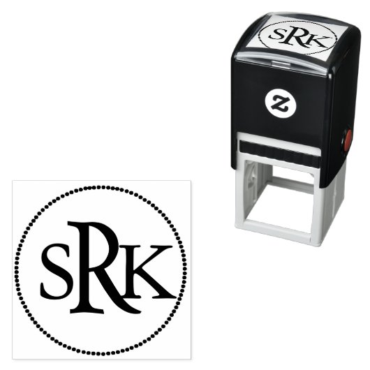 Briefmarke mit drei Buchstaben, Monogramm Permastempel (Beispiel)