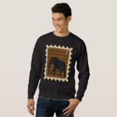 Briefmarke mit einem Elefanten 1 Sweatshirt (Vorne ganz)