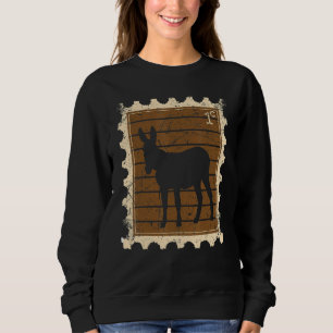 Briefmarke Mit Einem Esel Sweatshirt