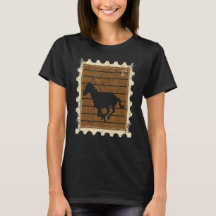 Briefmarke mit einem laufenden Pferd T-Shirt