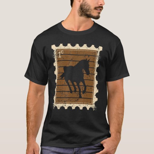 Briefmarke Mit Einem Pferd 3 T-Shirt (Vorderseite)