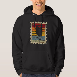 Briefmarke mit einem Sonnenuntergangshuhn Hoodie