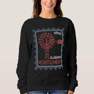 Briefmarke Mit Einer Alten Windkraftanlage In Mont Sweatshirt