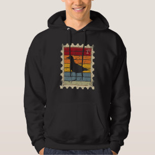 Briefmarke mit einer Möwe bei Sonnenuntergang Hoodie