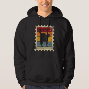 Briefmarke mit einer Sonnenuntergangskatze Hoodie
