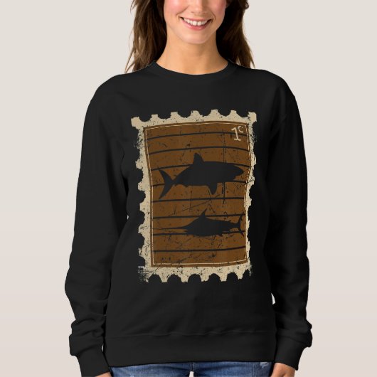 Briefmarke mit Haien Sweatshirt (Vorderseite)