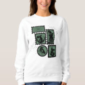 Briefmarke mit Halloween-Symbolen Sweatshirt (Vorderseite)