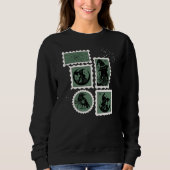 Briefmarke mit Halloween-Symbolen Sweatshirt (Vorderseite)