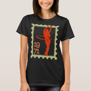 Briefmarke mit Hula Hoop Girl 1971 T-Shirt