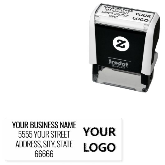 Briefmarke mit Ihrer Logo-Adresse Permastempel (Beispiel)