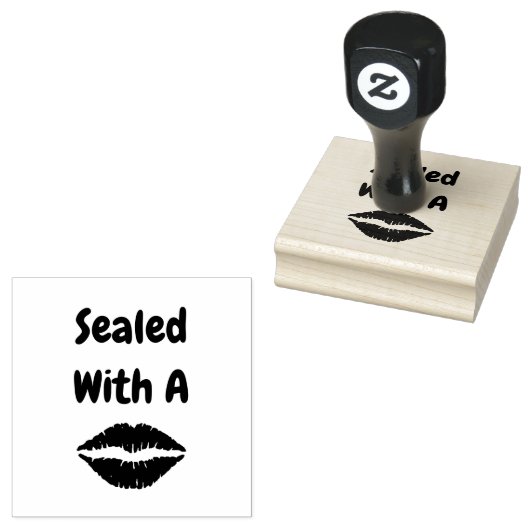 Briefmarke "mit Kuss versiegelt" Gummistempel (Stempel)