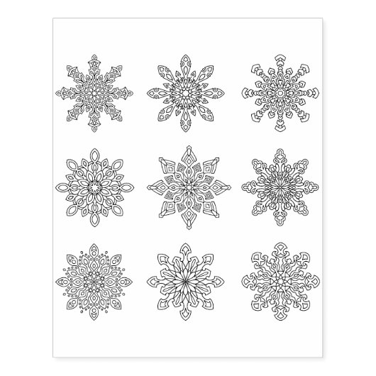 Briefmarke mit mehreren Schneeflocken Gummistempel (Prägung)